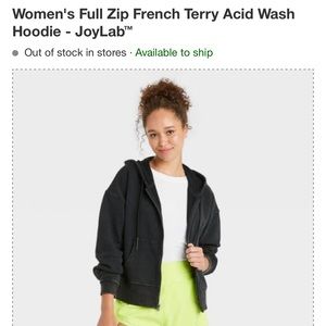 Women's Full Zip French Terry Acid Wash Hoodie - JoyLab™